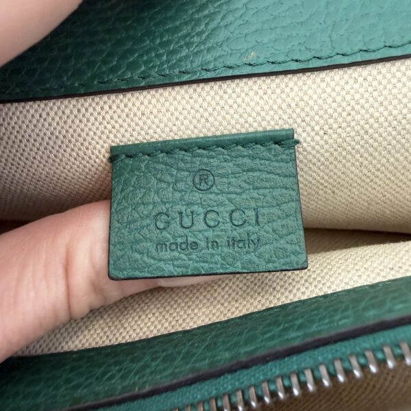 Gucci Green Leather Dionysus Small Shoulder Bag Crystals