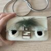 Fendi Orange Micro Monster Leather Baguette White