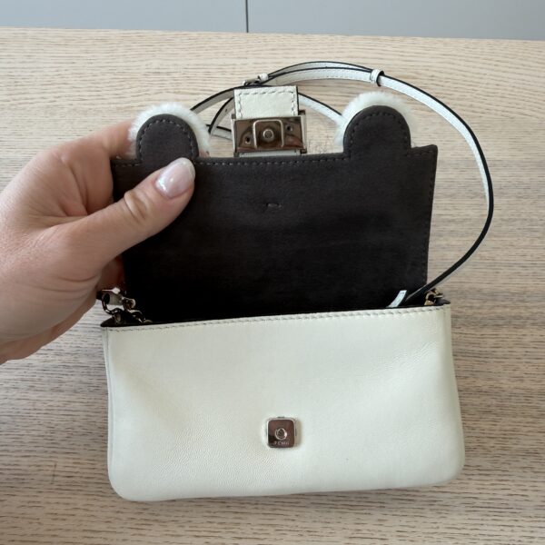 Fendi Orange Micro Monster Leather Baguette White