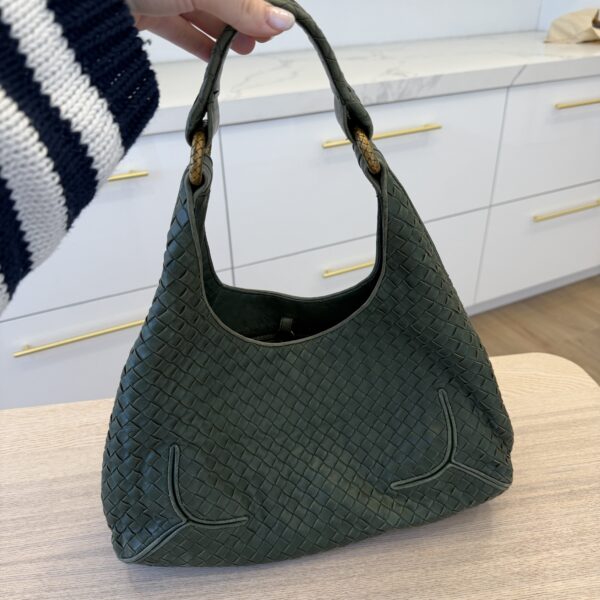 Louis Vuitton Kaki Intrecciato Woven Nappa Leather Ball Hobo Bag