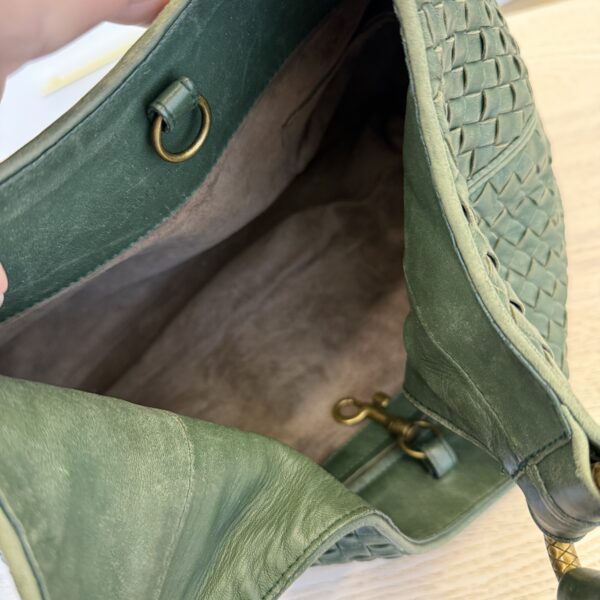 Louis Vuitton Kaki Intrecciato Woven Nappa Leather Ball Hobo Bag