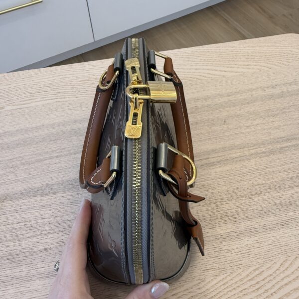 Louis Vuitton Alma Handbag Metallic Monogram Vernis with Leather BB