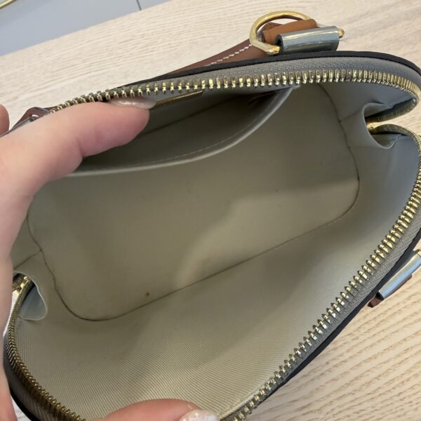 Louis Vuitton Alma Handbag Metallic Monogram Vernis with Leather BB