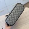 Gucci GG Supreme Monogram Emblem Small Shoulder Bag Beige Dark Brown