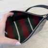 Gucci GG Supreme Monogram Emblem Small Shoulder Bag Beige Dark Brown