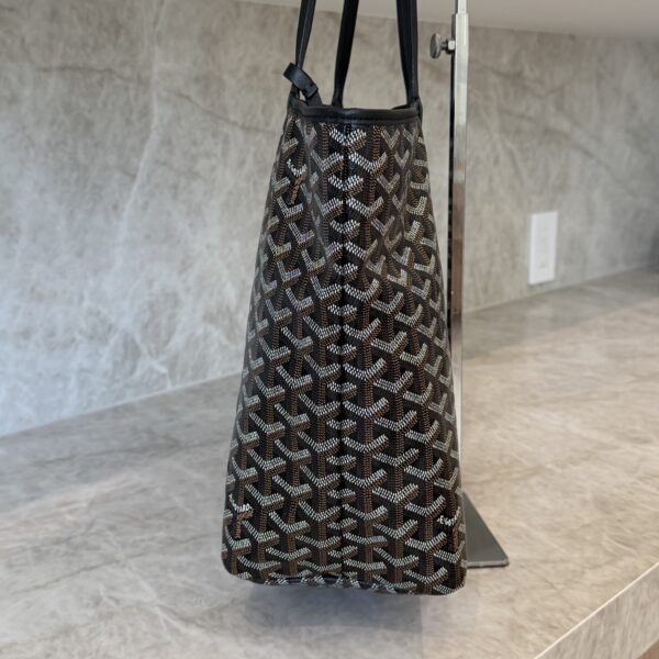 Goyard Goyardine Saint Louis PM Black and Black Leather