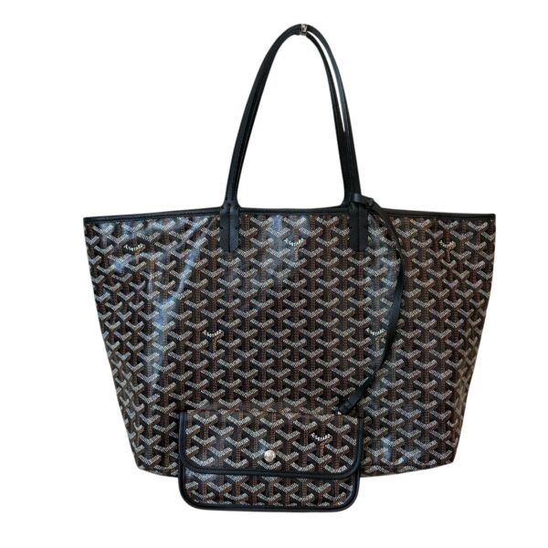 Goyard Goyardine Saint Louis PM Black and Black Leather