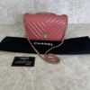 Chanel CC Pink Chevron Quilted Leather Mini Statement Flap Bag