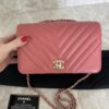 Chanel CC Pink Chevron Quilted Leather Mini Statement Flap Bag