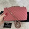 Chanel CC Pink Chevron Quilted Leather Mini Statement Flap Bag