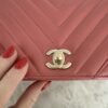 Chanel CC Pink Chevron Quilted Leather Mini Statement Flap Bag