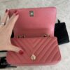 Chanel CC Pink Chevron Quilted Leather Mini Statement Flap Bag