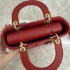 Christian Dior Lambskin Cannage Small Lady Dior Dark Red Gold Hardware Lucky Badges Strap