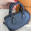 Louis Vuitton Metallic Empreinte Monogram Giant Speedy Bandouliere 20 Navy Nacre