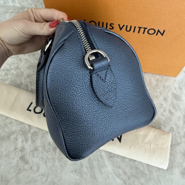 Louis Vuitton Metallic Empreinte Monogram Giant Speedy Bandouliere 20 Navy Nacre