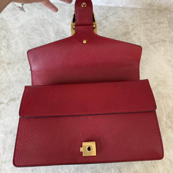 Gucci Red Leather Dionysus Small Shoulder Bag Crystals