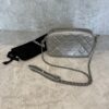 Chanel Metallic Calfskin Quilted Small Ballerine Camera Case Grey