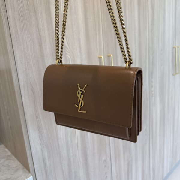 Saint Laurent (YSL) Calfskin Medium Monogram Sunset Caramel