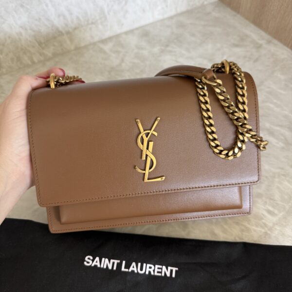 Saint Laurent (YSL) Calfskin Medium Monogram Sunset Caramel