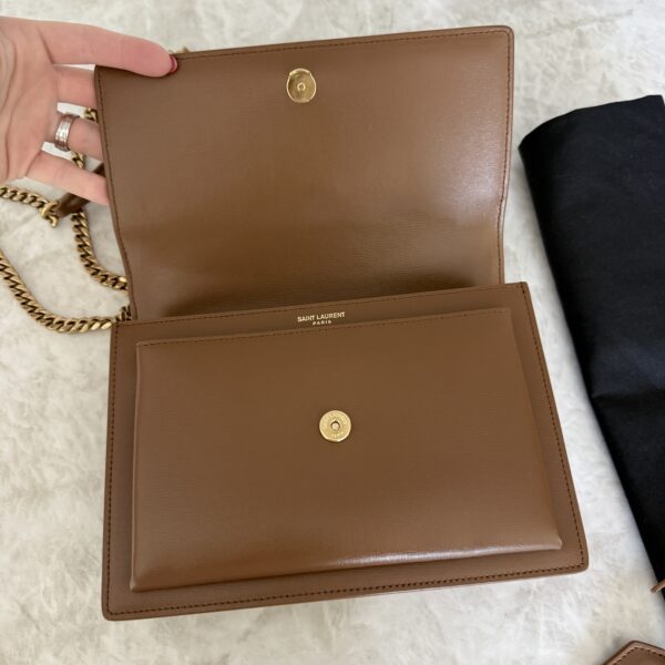 Saint Laurent (YSL) Calfskin Medium Monogram Sunset Caramel