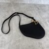 Christian Dior Black Smooth Calfskin Leather Saddle Pouch Crossbody Bag