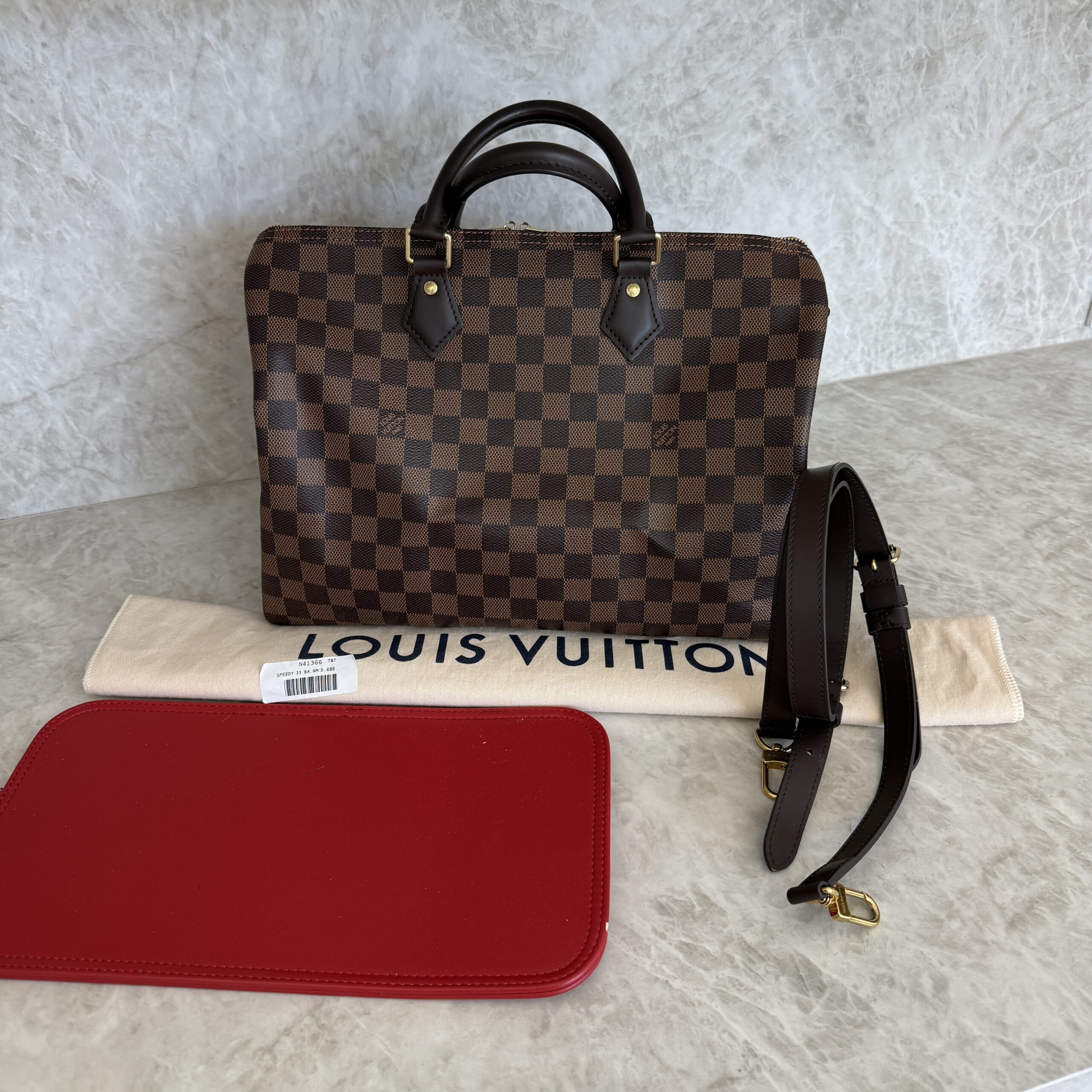 Louis Vuitton Damier Ebene Speedy 35 Bandouliere NM