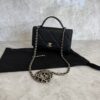 Chanel Shiny Caviar Quilted Turnlock Top Handle Wallet On Chain WOC Black