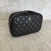 Chanel Curvy Cosmetic Pouch Quilted Caviar Medium