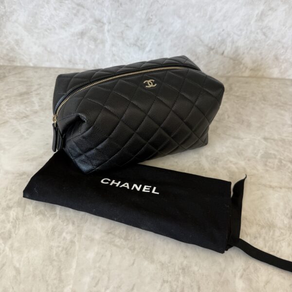 Chanel Caviar Large Zip Makeup Case