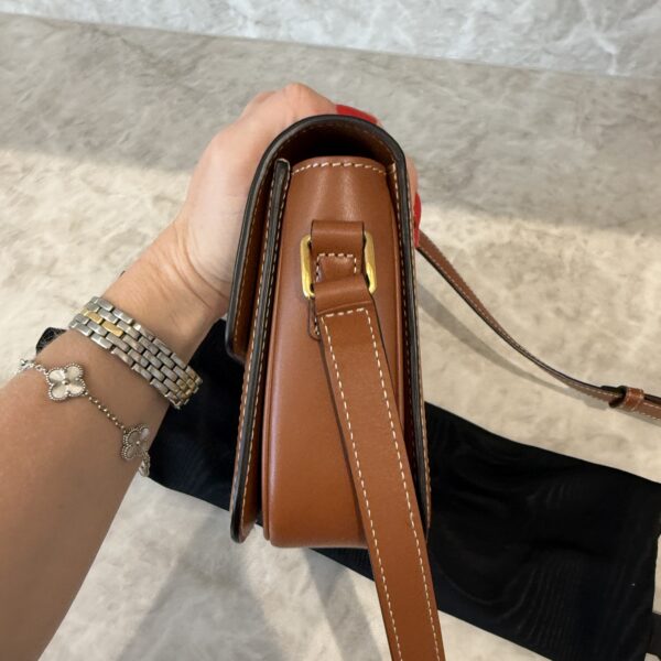 Celine Calfskin Triomphe Canvas Teen Triomphe Bag White