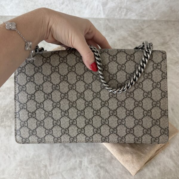 Gucci GG Supreme Monogram Small Dionysus Shoulder Bag Taupe