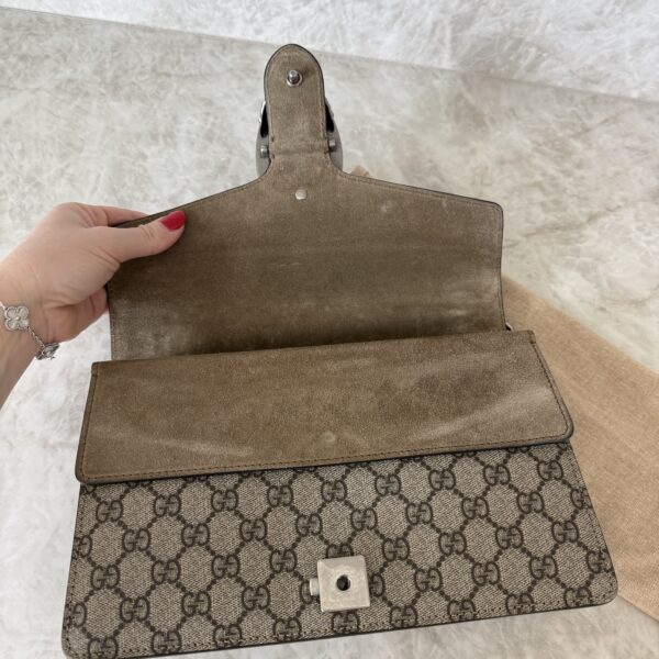 Gucci GG Supreme Monogram Small Dionysus Shoulder Bag Taupe