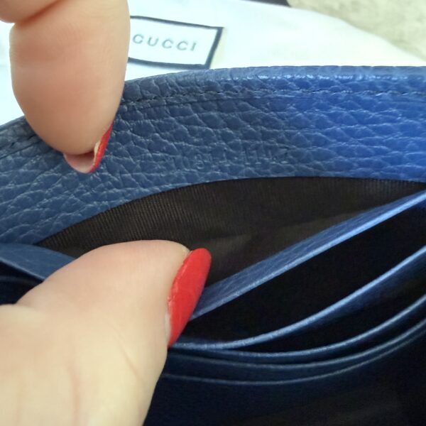Gucci Dollar Calfskin Interlocking G Chain Wallet Caspian