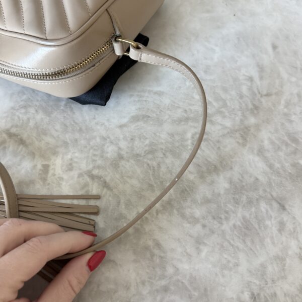 Saint Laurent (YSL) Calfskin Monogram Lou Camera Beige Gold Hardware