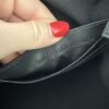 Fendi Glazed Fabric Vitello Century FF 1974 Stamp Patch Large Flat Pouch Mogano Panna Black