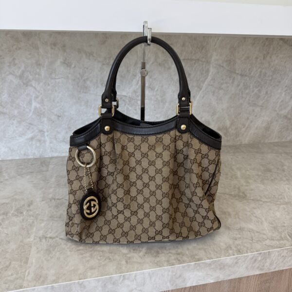 Gucci Monogram Medium Sukey Tote Brown