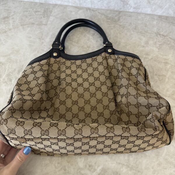 Gucci Monogram Medium Sukey Tote Brown