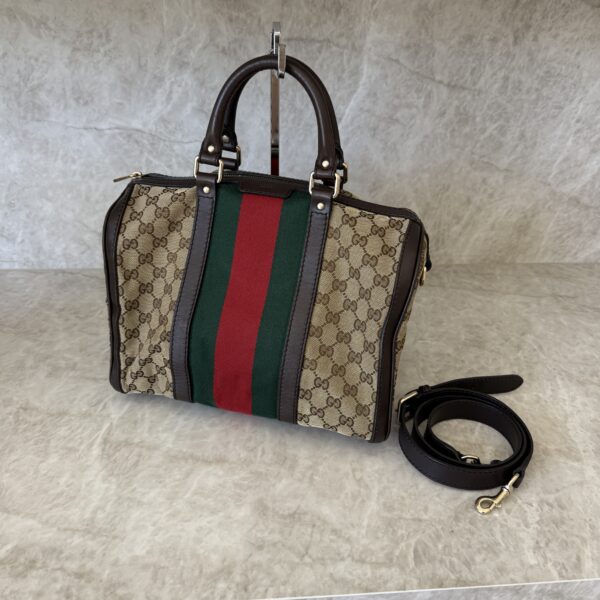 Gucci Monogram Vintage Web Medium Boston