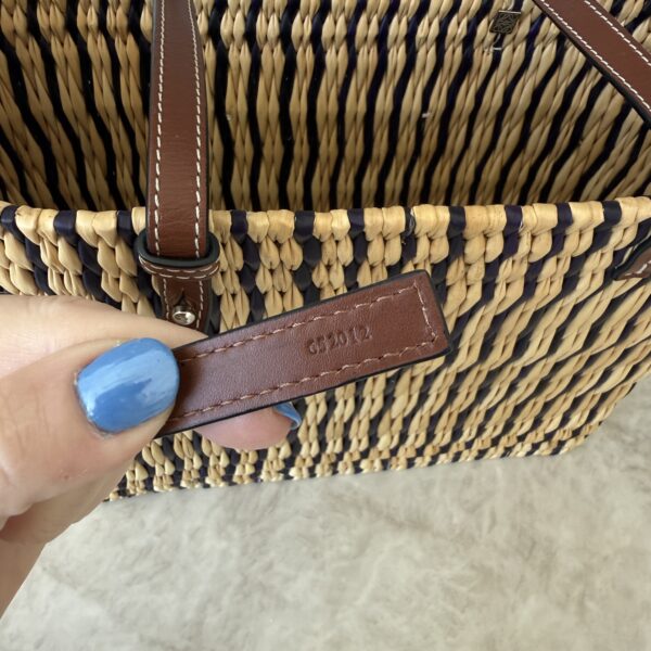 Loewe Paula's Ibiza Square Basket Tote Woven Reed with Leather Small