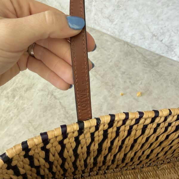 Loewe Paula's Ibiza Square Basket Tote Woven Reed with Leather Small