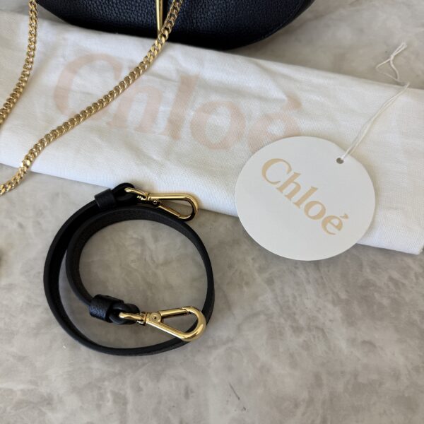 Chloe Grained Lambskin Drew Shoulder Bag Black
