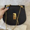 Chloe Grained Lambskin Drew Shoulder Bag Black