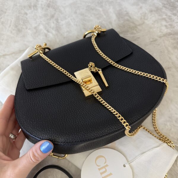 Chloe Grained Lambskin Drew Shoulder Bag Black