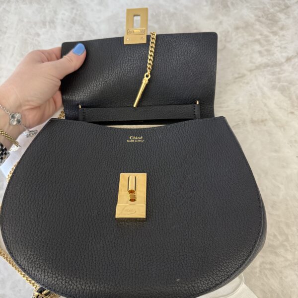 Chloe Grained Lambskin Drew Shoulder Bag Black