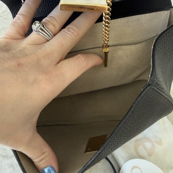 Chloe Grained Lambskin Drew Shoulder Bag Black