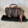 Celine Medium Boston in Triomphe Canvas and Calfskin