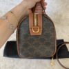 Celine Medium Boston in Triomphe Canvas and Calfskin