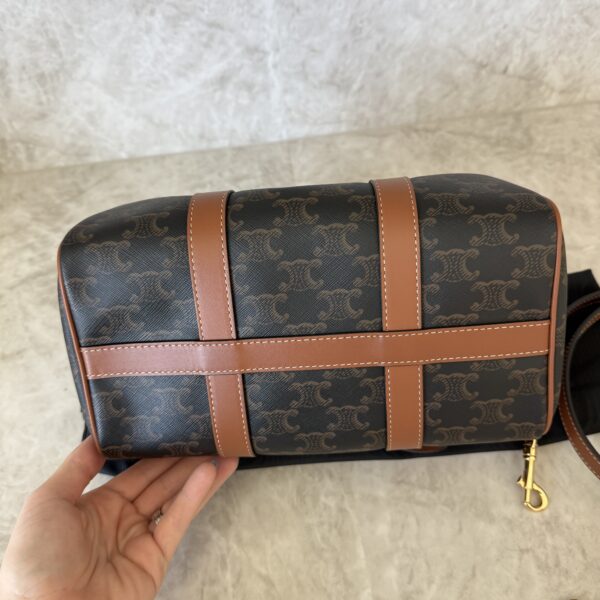 Celine Medium Boston in Triomphe Canvas and Calfskin