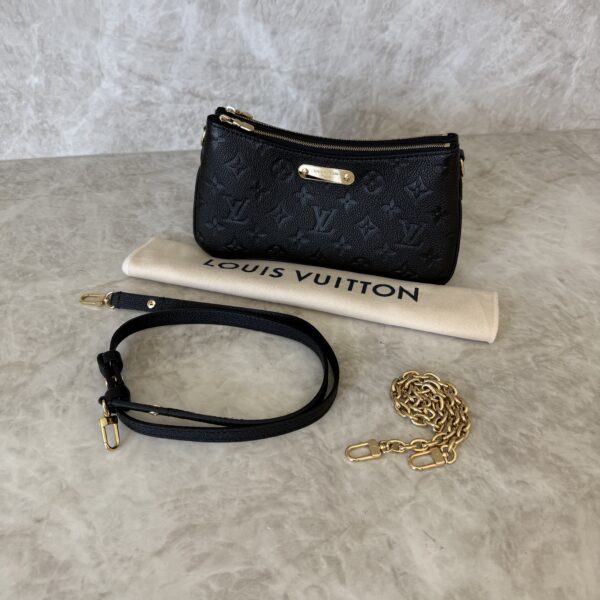 Louis Vuitton Monogram Empreinte Leather Pochette Liv Black