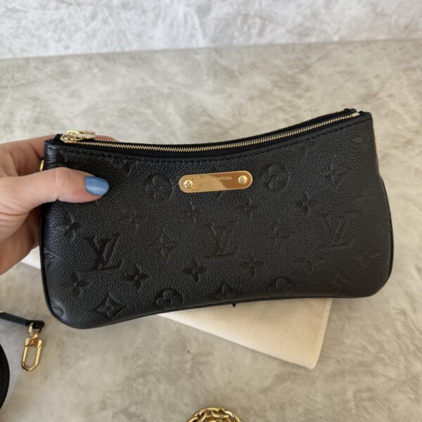 Louis Vuitton Monogram Empreinte Leather Pochette Liv Black